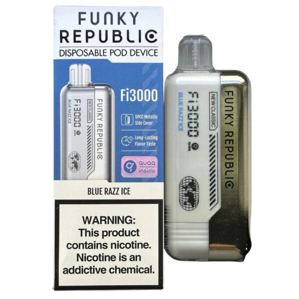 Funky Republic Fi3000 – Blue Razz Ice | 3000 Puffs Disposable Vape
