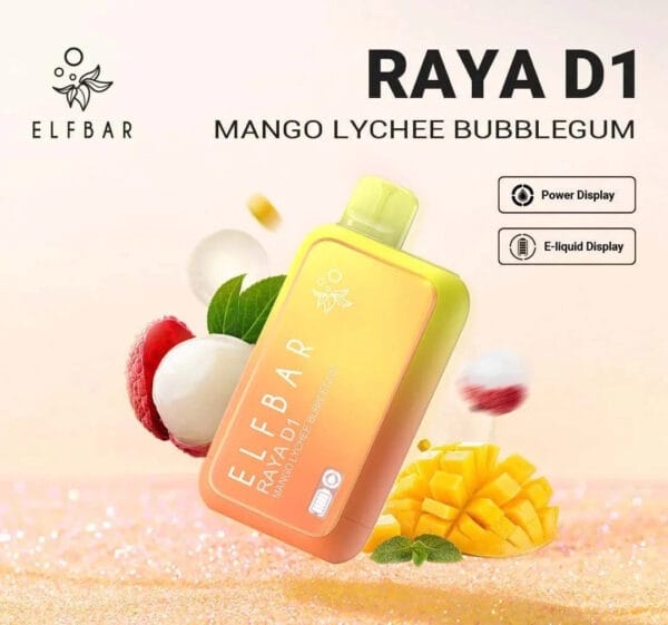 ELF BAR RAYA D1 – Mango Lychee Bubblegum